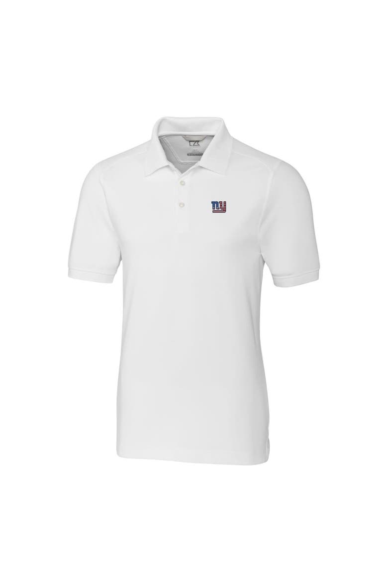Men's Cutter & Buck White New York Giants Big & Tall Advantage Tri-Blend Pique Polo, Alternate, color, White