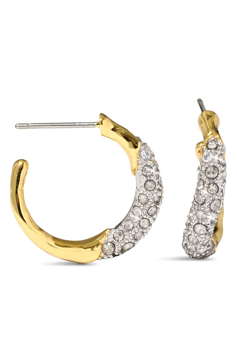 Alexis Bittar Solanales Crystal Twist Mini Hoop Earrings, Alternate, color, Crystals