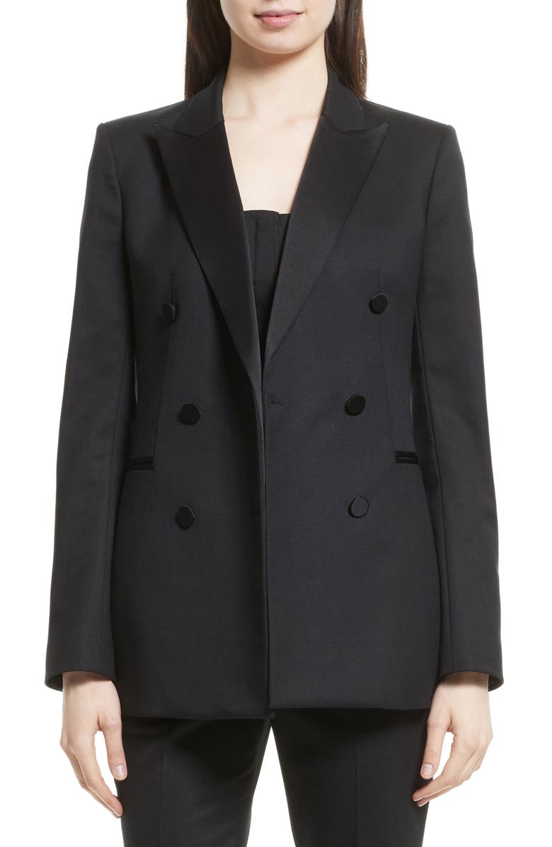 Theory Wool Blend Tuxedo Jacket, Main, color,