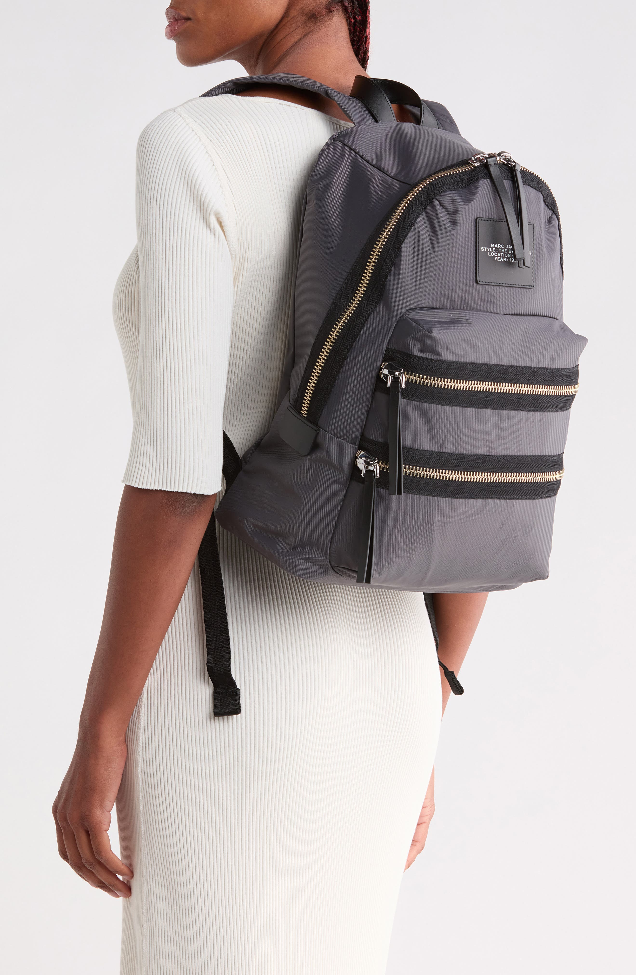 The Biker Nylon Large Backpack, Alternate, color, DARK SHADOW