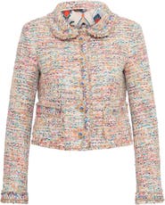 Maison Common Tweed Jacket With Multicolor Trim