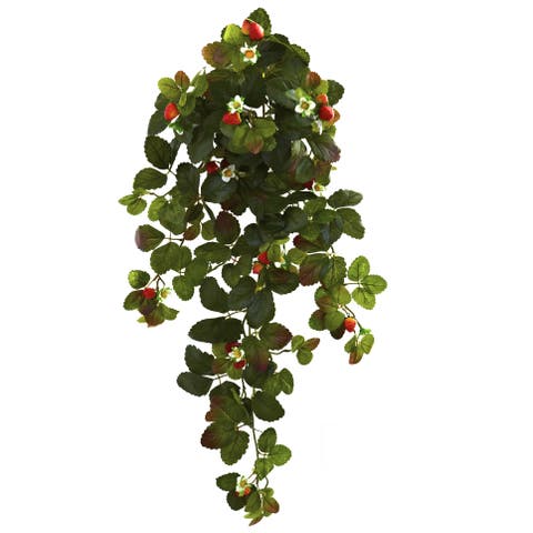 31-in Strawberry Hanging Bush with Berry (Set of 2)