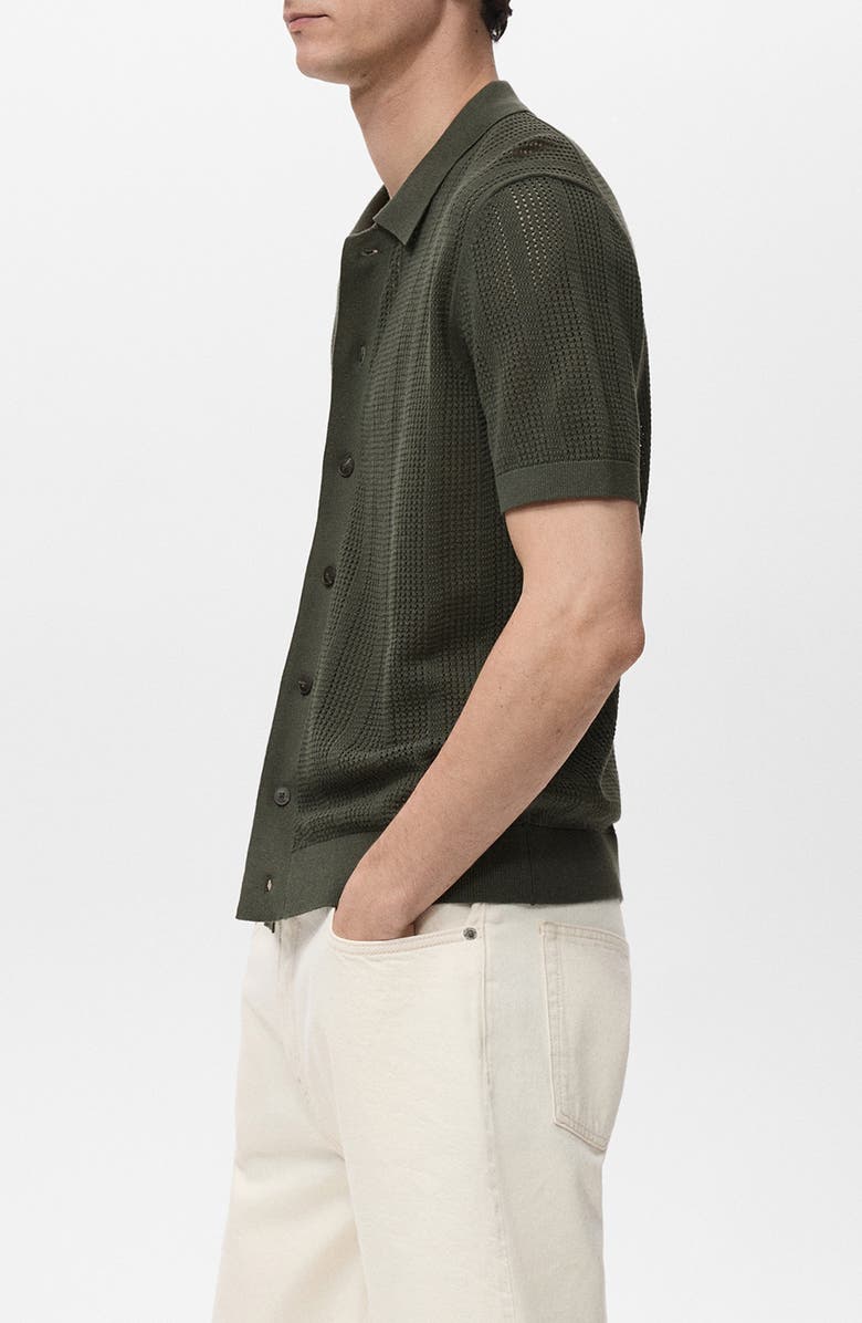 MANGO Stripe Open Stitch Button-Up Shirt, Alternate, color, 