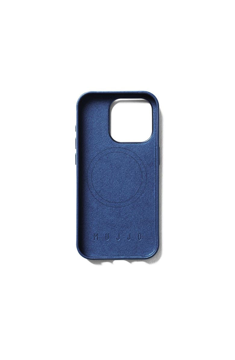 MUJJO Full Leather Wallet Case for iPhone 15 Pro, Alternate, color, Monaco Blue