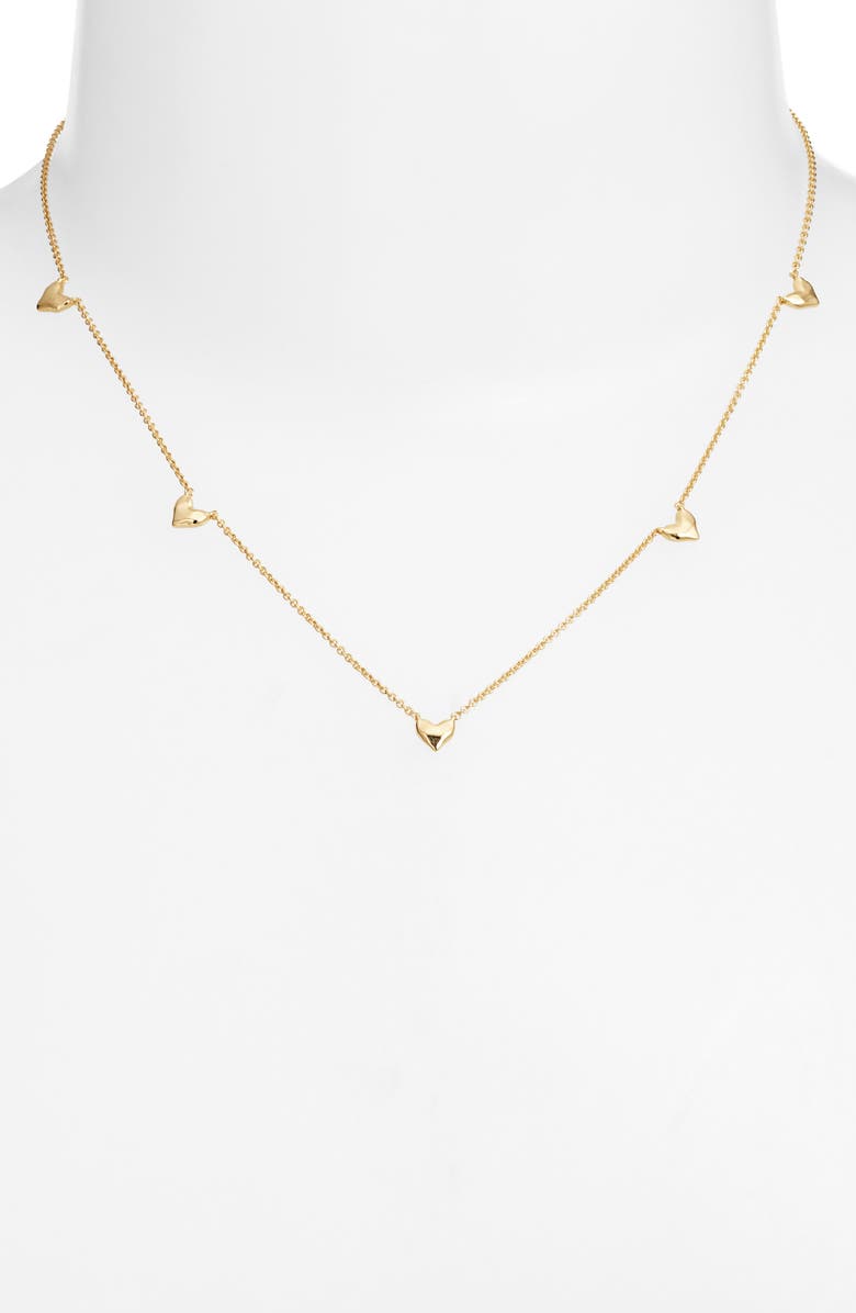 Monica Vinader Heart Station Necklace, Alternate, color, 18K Gold Vermeil