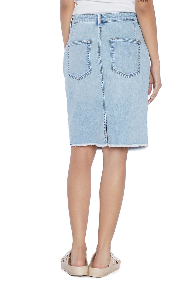 Wash Lab Denim Zip Pocket Denim Midi Skirt, Alternate, color, Leo Blue