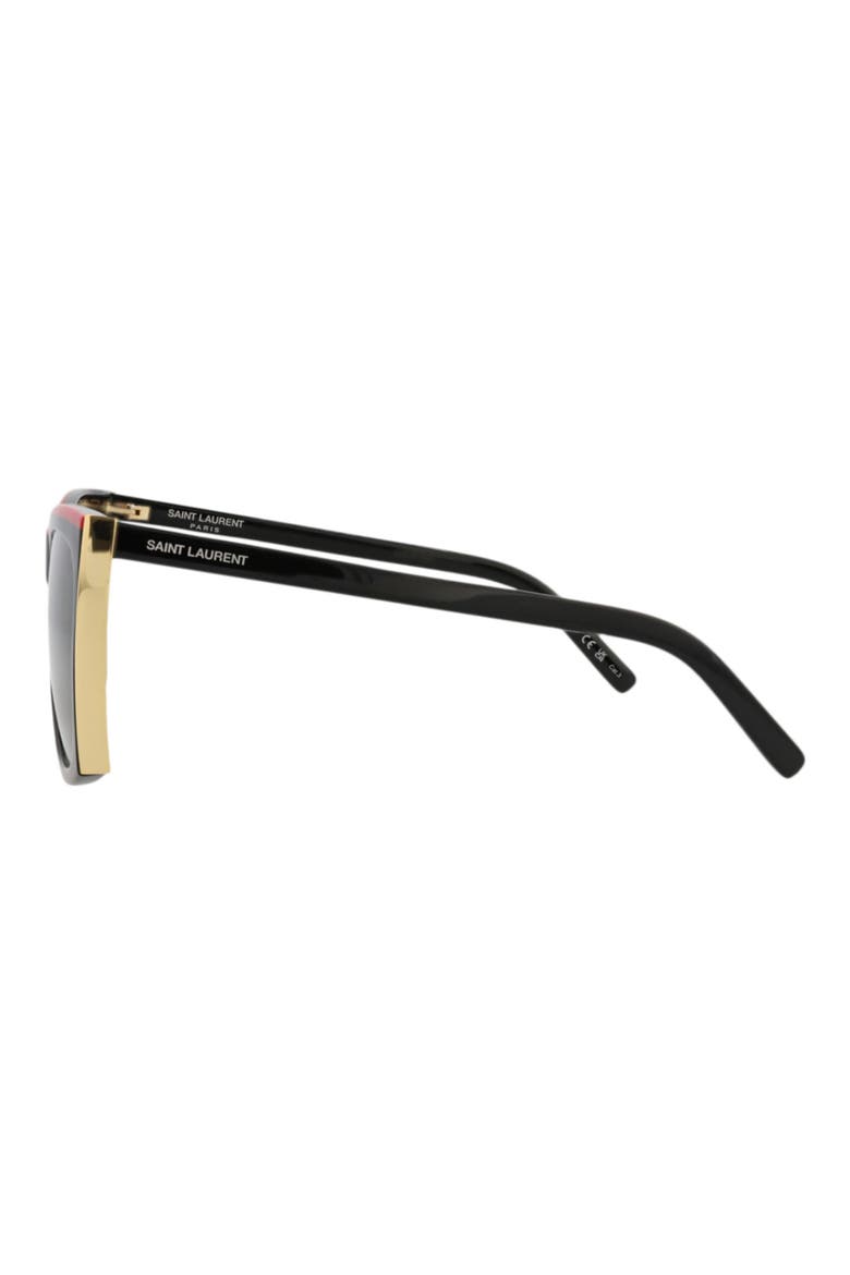 58mm Square Sunglasses, Alternate, color, BLACK BLACK GREY