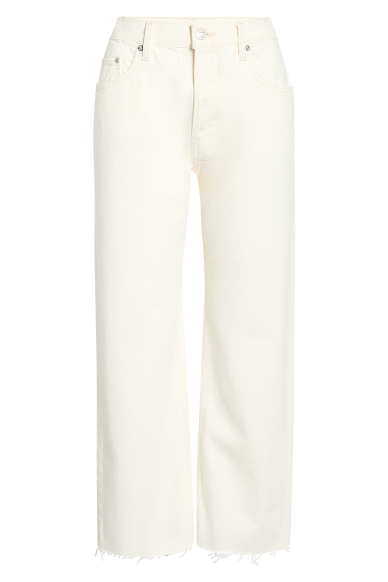Beau Raw Hem Crop Straight Leg Jeans, Main, color, CREMA