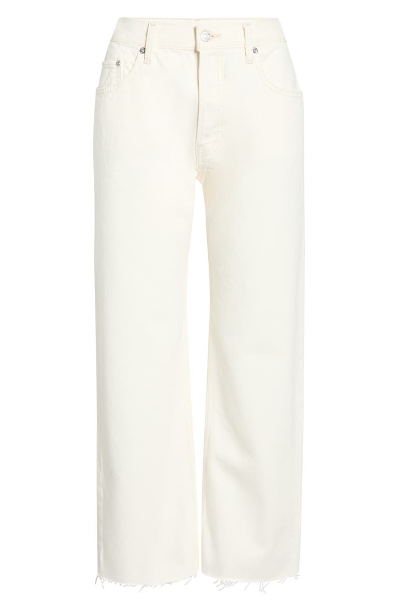 Re/Done Beau Raw Hem Crop Straight Leg Jeans, Main, color, Crema
