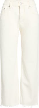 Re/Done Beau Raw Hem Crop Straight Leg Jeans