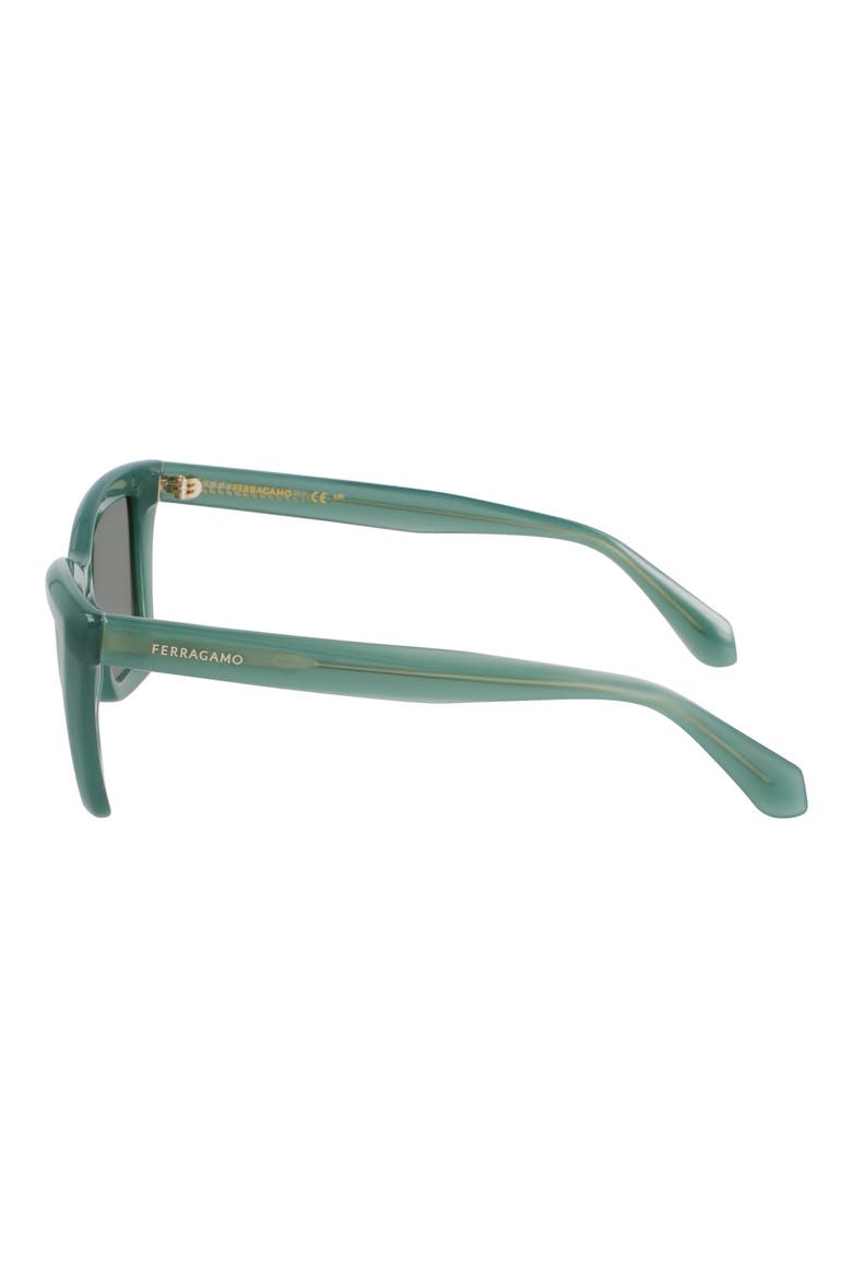 53mm Rectangualr Sunglasses, Alternate, color, OPALINE GREEN