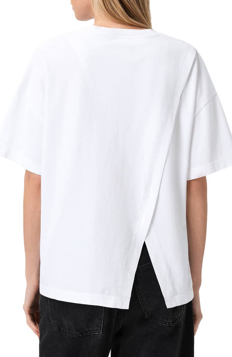 AllSaints Emblem Avri Logo Slit Back Graphic T-Shirt, Alternate, color, White