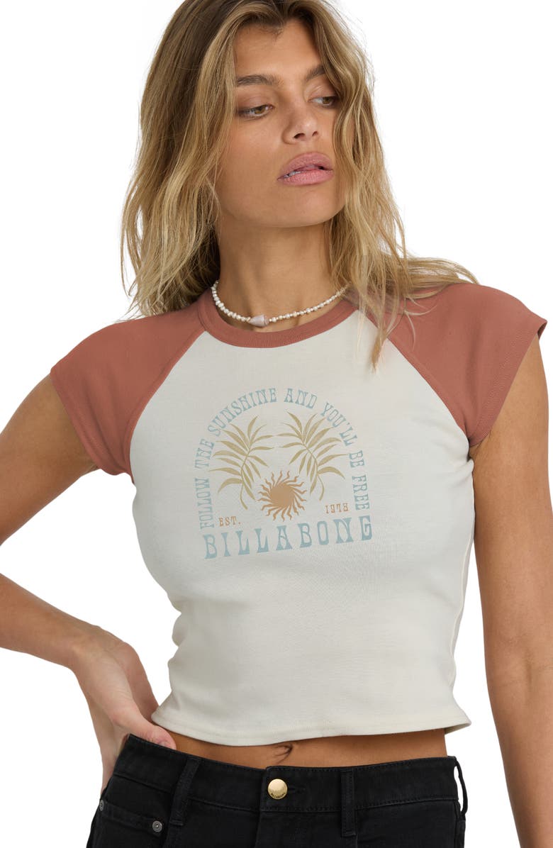 Billabong Forever Had Colorblock Cotton Graphic Baby Tee, Alternate, color, Sedona