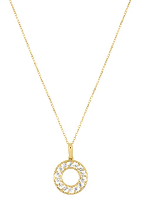 Kiera 18K Yellow Gold Diamond Circle Pendant Necklace