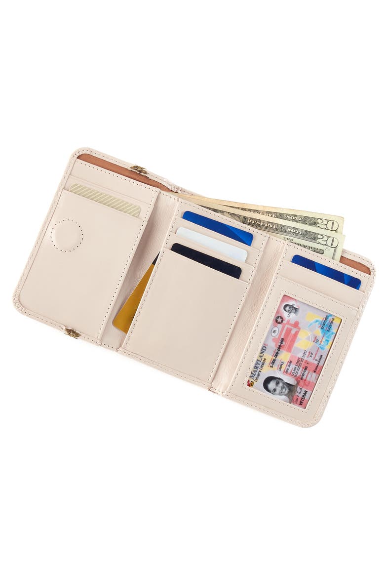 Jill Leather Trifold Wallet, Alternate, color, PALE FLAX