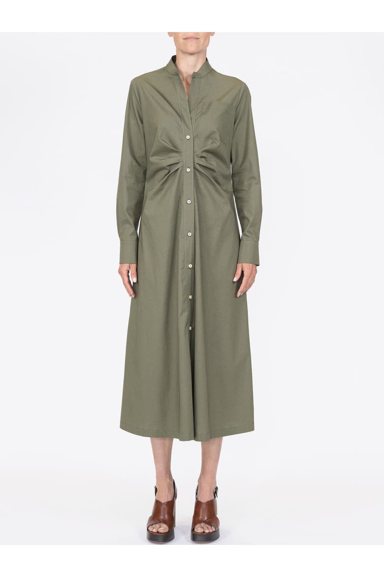 GENNY Long Sleeve Shirt Dress Pink, Alternate, color, Olive