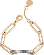 Vince Camuto Paper Clip Link Bracelet with Pave Bar