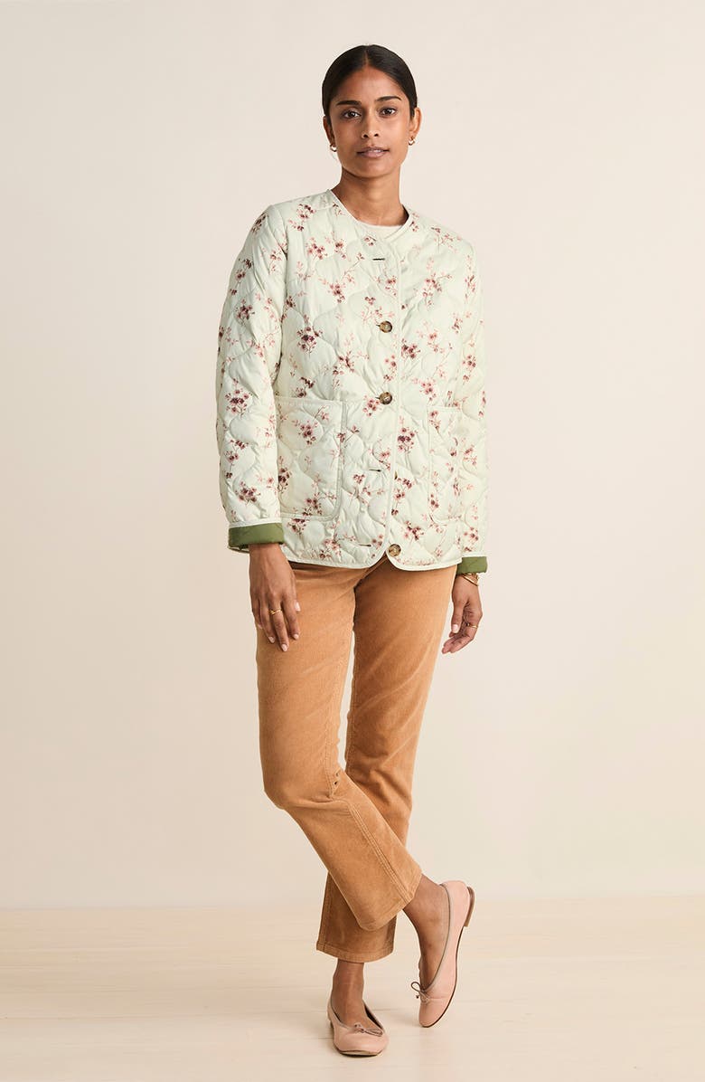 vineyard vines Floral Quilted Jacket, Alternate, color, Sienna Floral - Stone