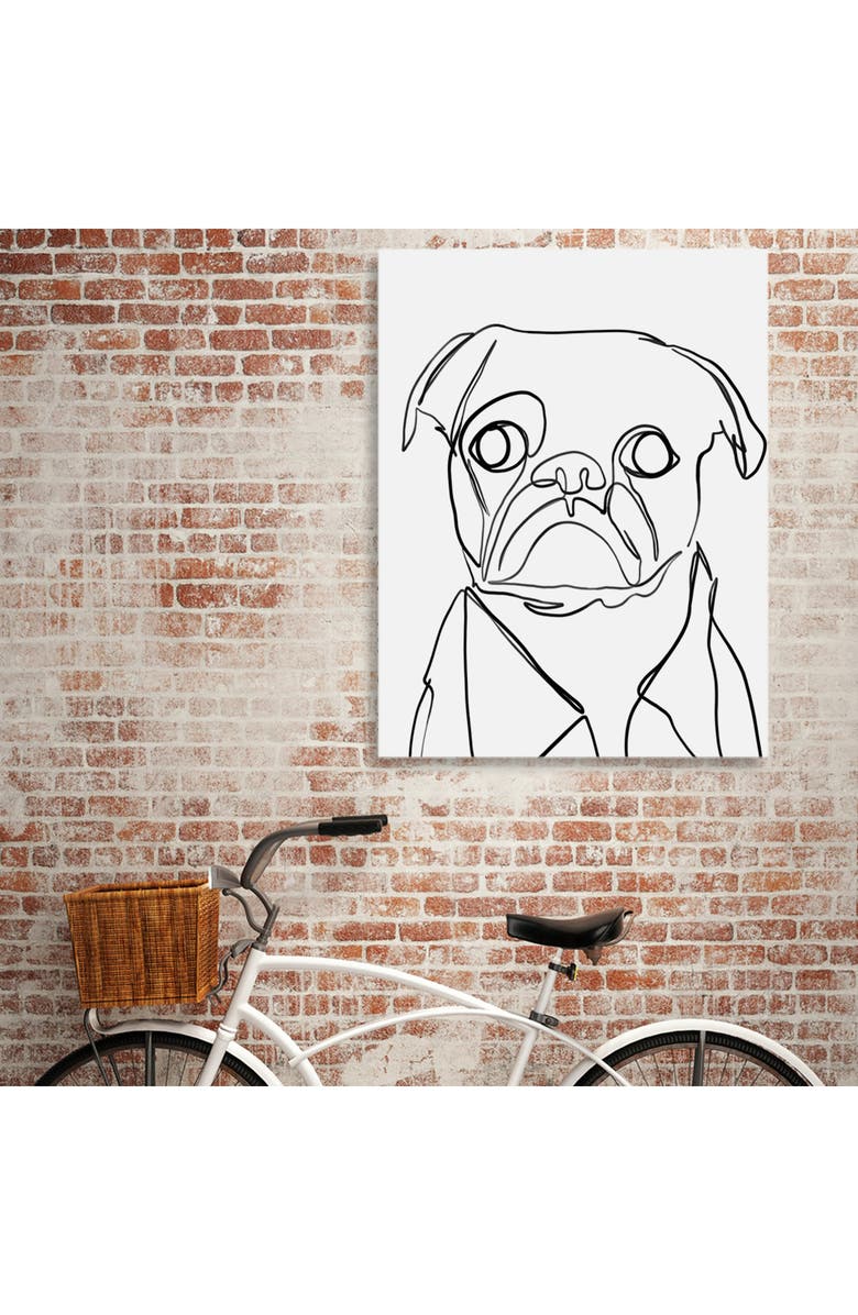 CURIOOS Pug Dog One Line Art Print, Alternate, color, 