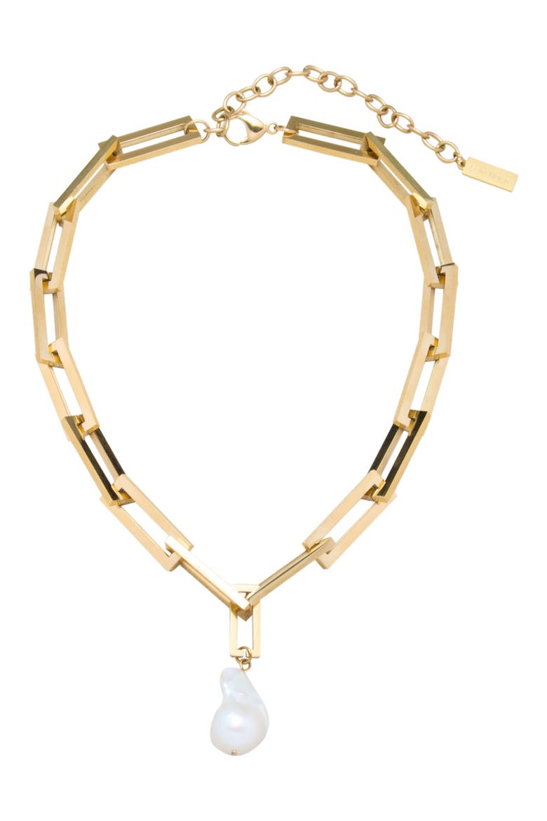 Freshwater Pearl Necklace, Main, color, WHITE