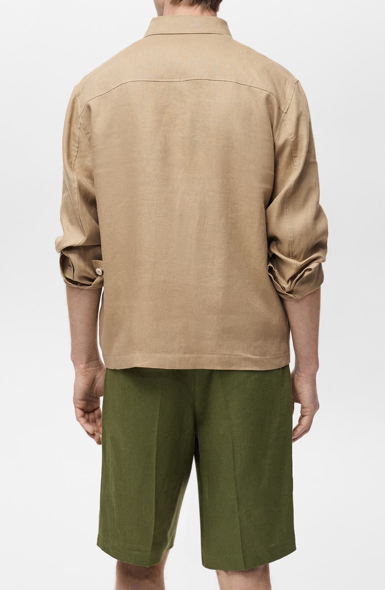 MANGO Linen Jacket with Pockets, Alternate, color, Beige