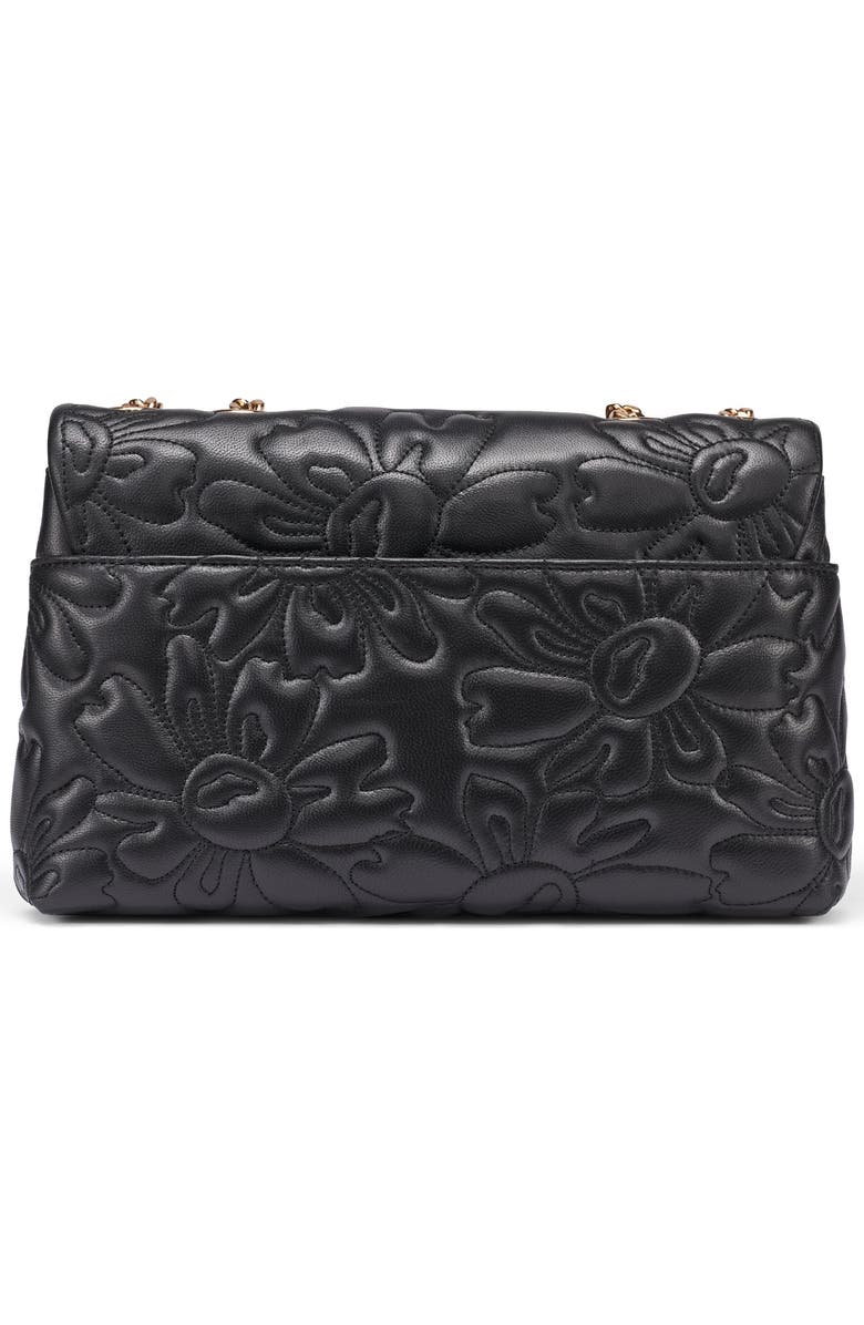 KARL LAGERFELD PARIS Lafayette Quilted Floral Shoulder, Alternate, color, Black/Gold
