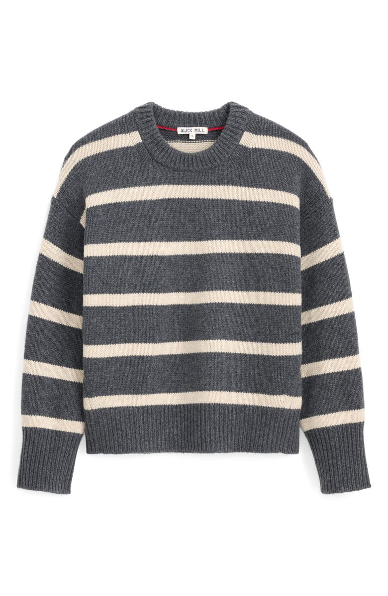 Alex Mill Nottinghill Stripe Merino Wool Blend Sweater, Main, color, Storm Grey/ Wishbone