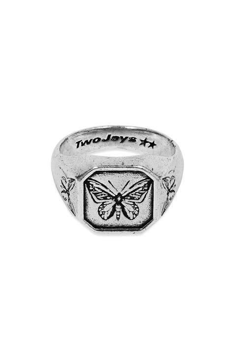 Men's Butterfly Effect Signet Ring