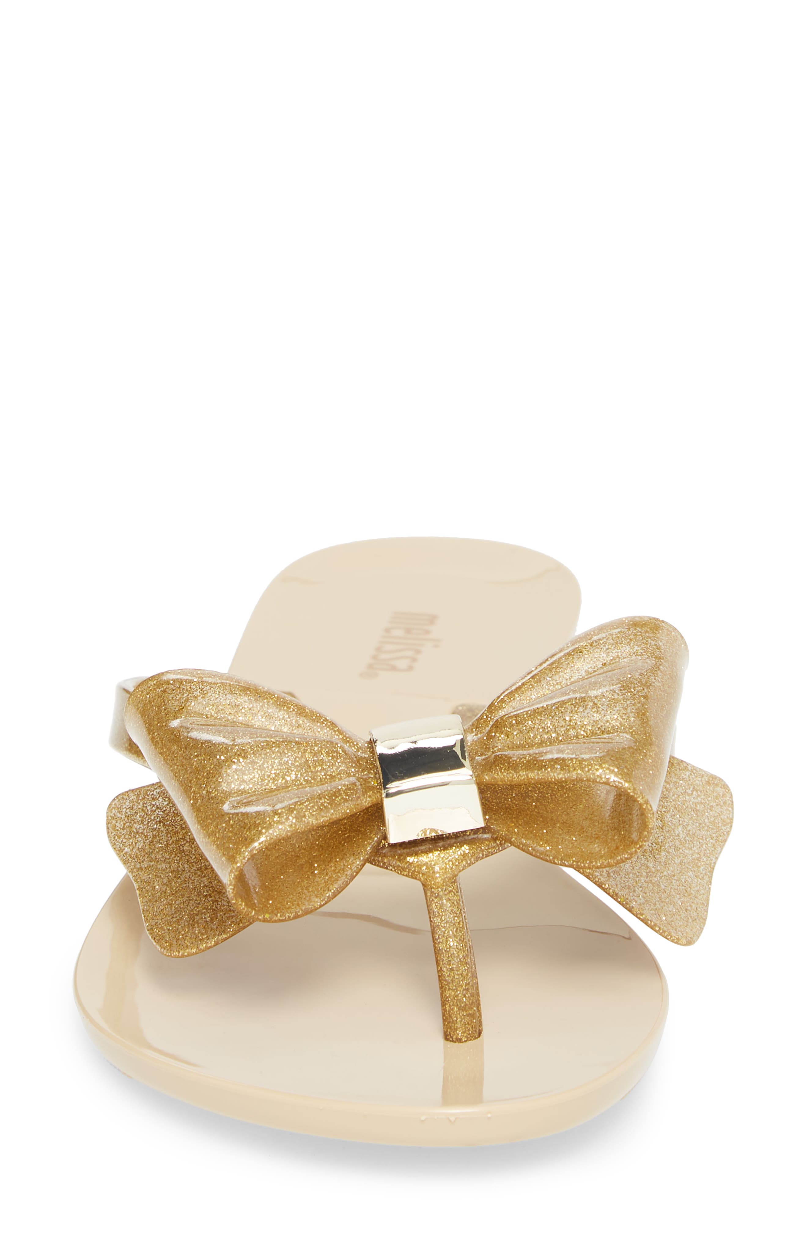 Harmonic Bow XIII Flip Flop, Alternate, color, BRIGHT GOLD SPARKLY