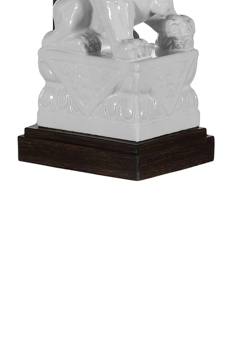 JONATHAN Y Guardian Lion 27.5" Ceramic Classic Modern LED Table Lamp, White, Alternate, color, 