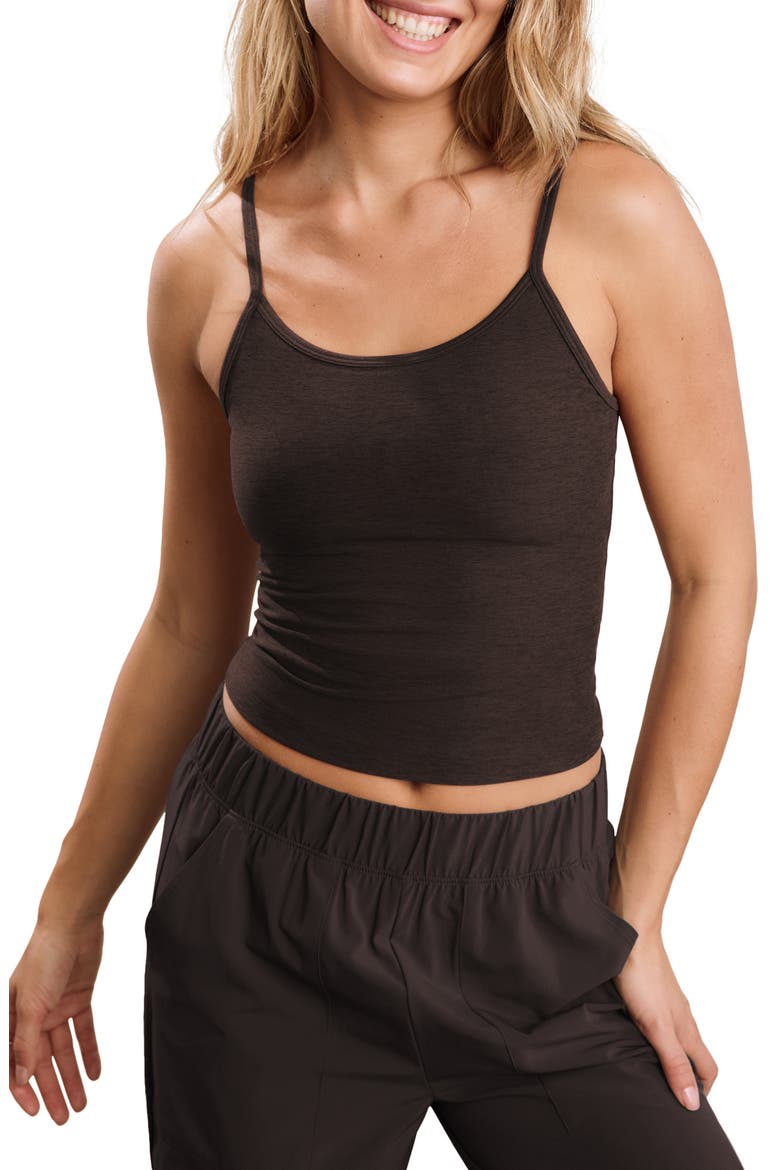 Spacedye Forever Waist Length Camisole, Main, color, DARK CHOCOLATE HEATHER