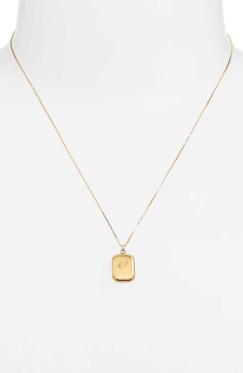 Set & Stones Audrey Birth Flower Pendant Necklace, Alternate, color, Gold / April - Daisy
