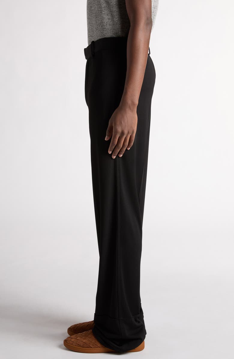 Bottega Veneta Fluid Matte Jersey Straight Leg Pants, Alternate, color, Black