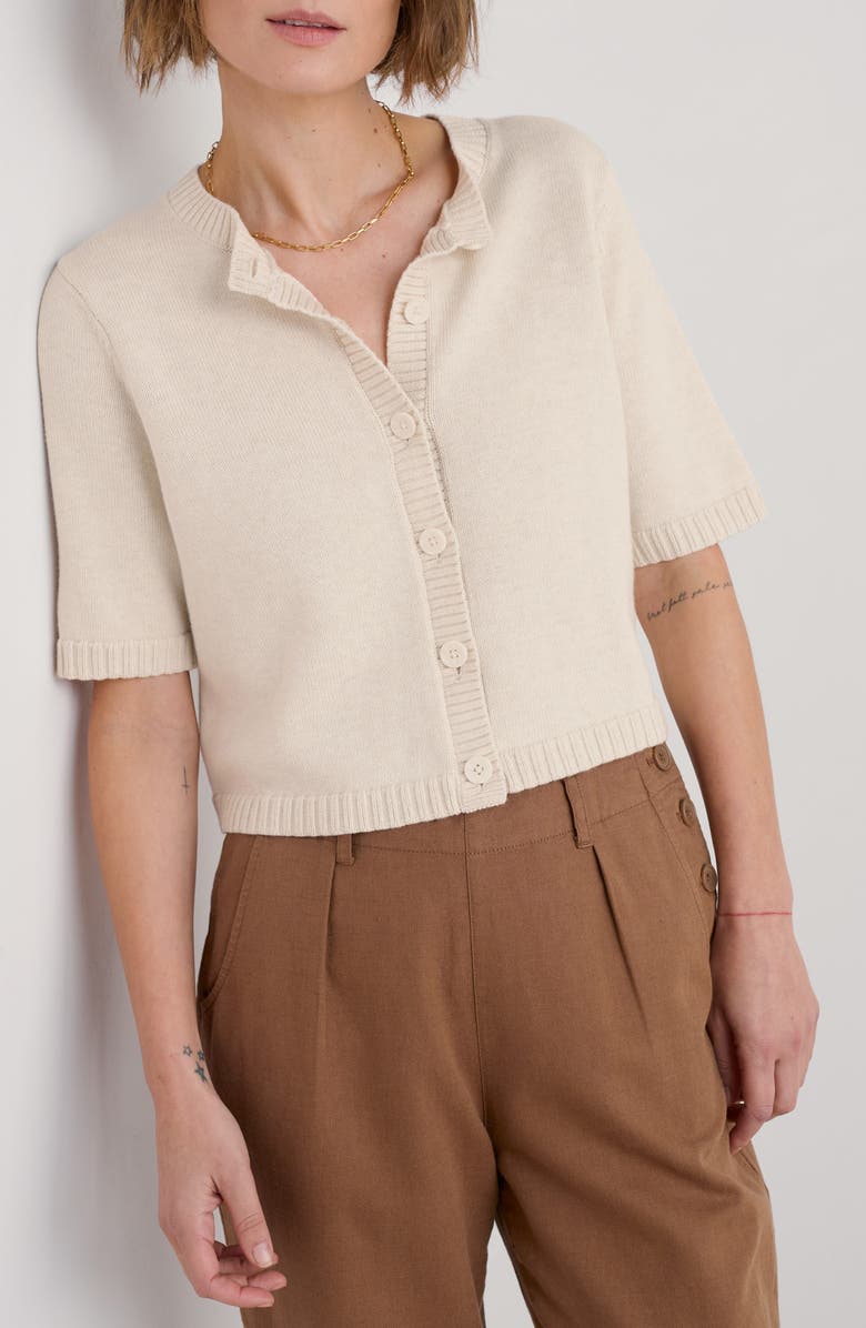 Seasalt Cornwall Gillan Creek Short Sleeve Organic Cotton Cardigan, Main, color,