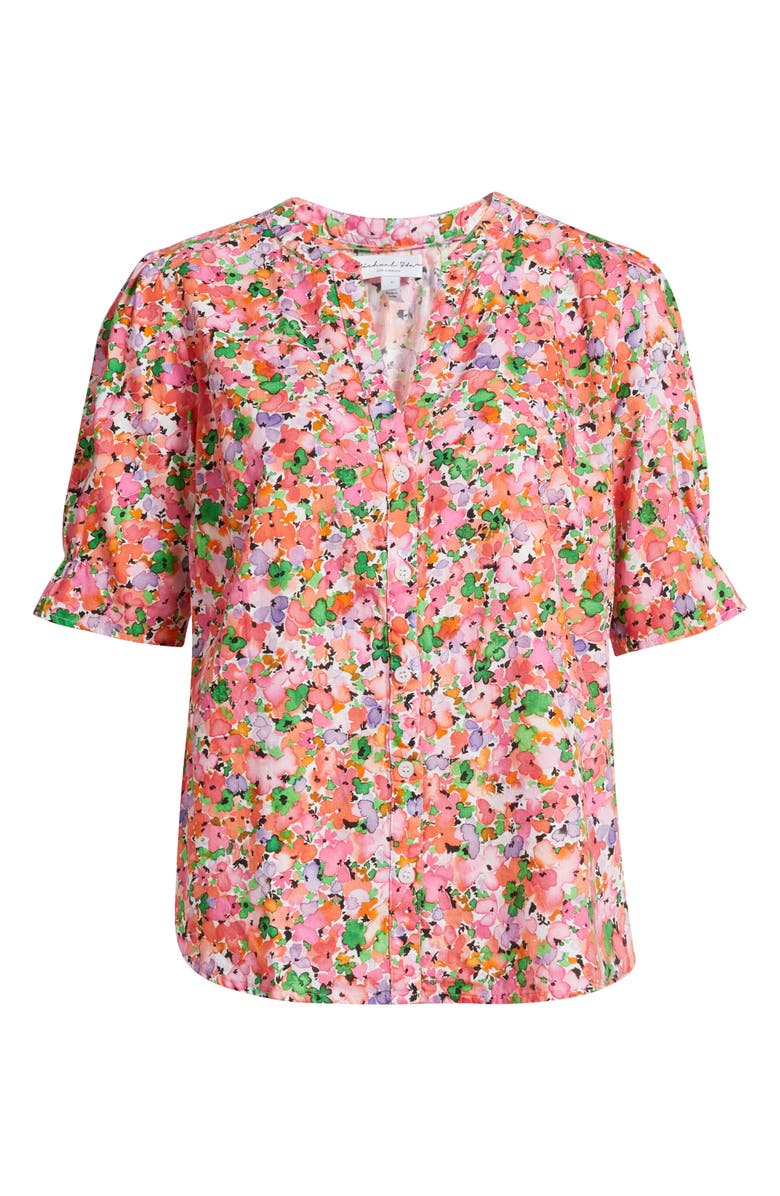 Michael Stars Roxanne Short Sleeve Button-Up Shirt, Alternate, color, Warm Combo