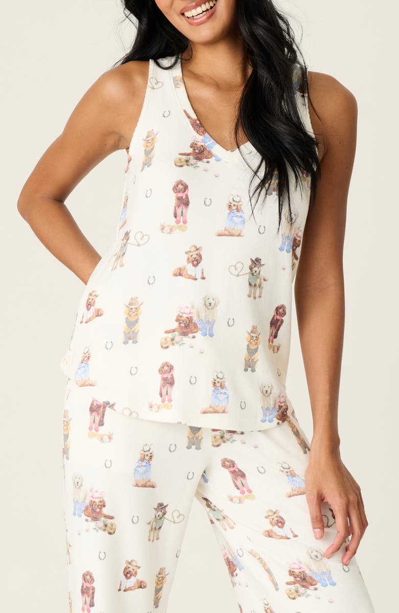 PJ Salvage Ruff on the Range Pajama Tank, Main, color, Natural