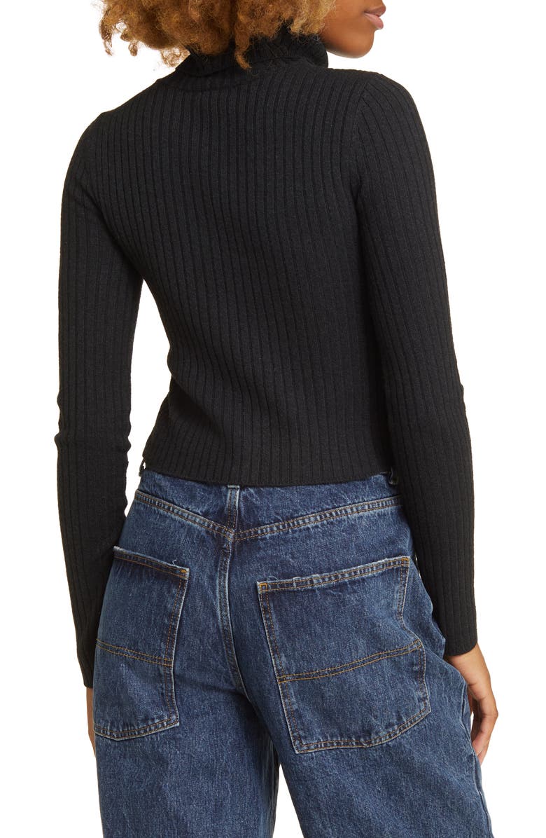 BP. Rib Crop Turtleneck Sweater, Alternate, color, 