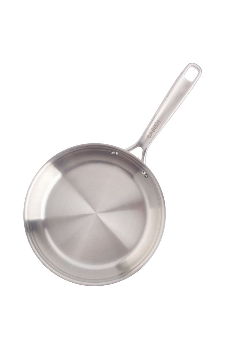 8 Inch Stainless Steel Tri-Ply Double Riveted Fry Pan, Alternate, color, Silver