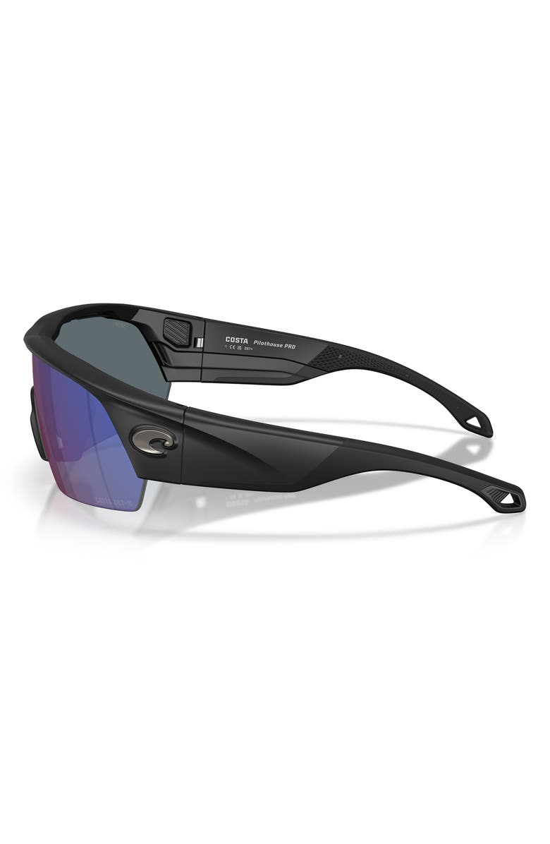 Costa Del Mar Pilothouse 35mm Sunglasses, Alternate, color, Matte Black / Blue Mirror 580P