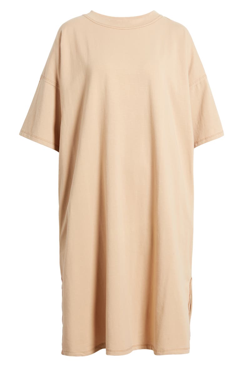 Ultimate Stretch Cotton T-Shirt Dress, Alternate, color, MOCHA