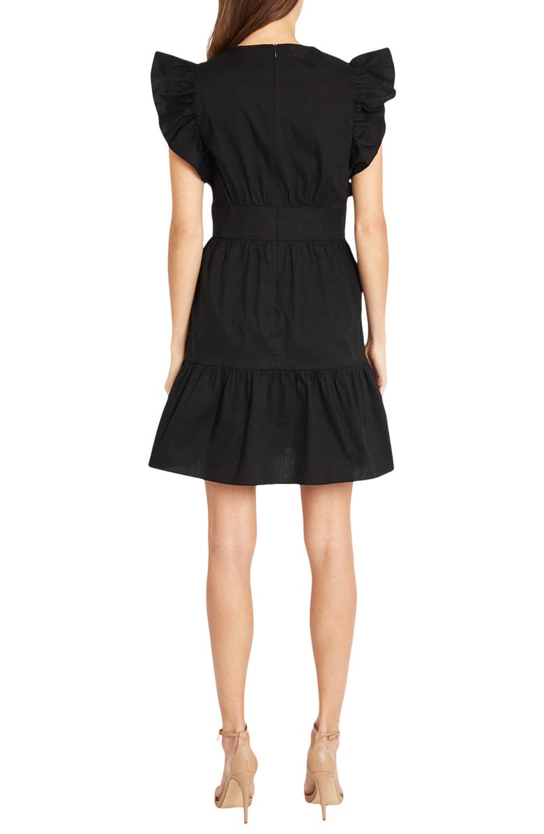 Donna Morgan Ruffle Sleeve Minidress, Alternate, color, Black