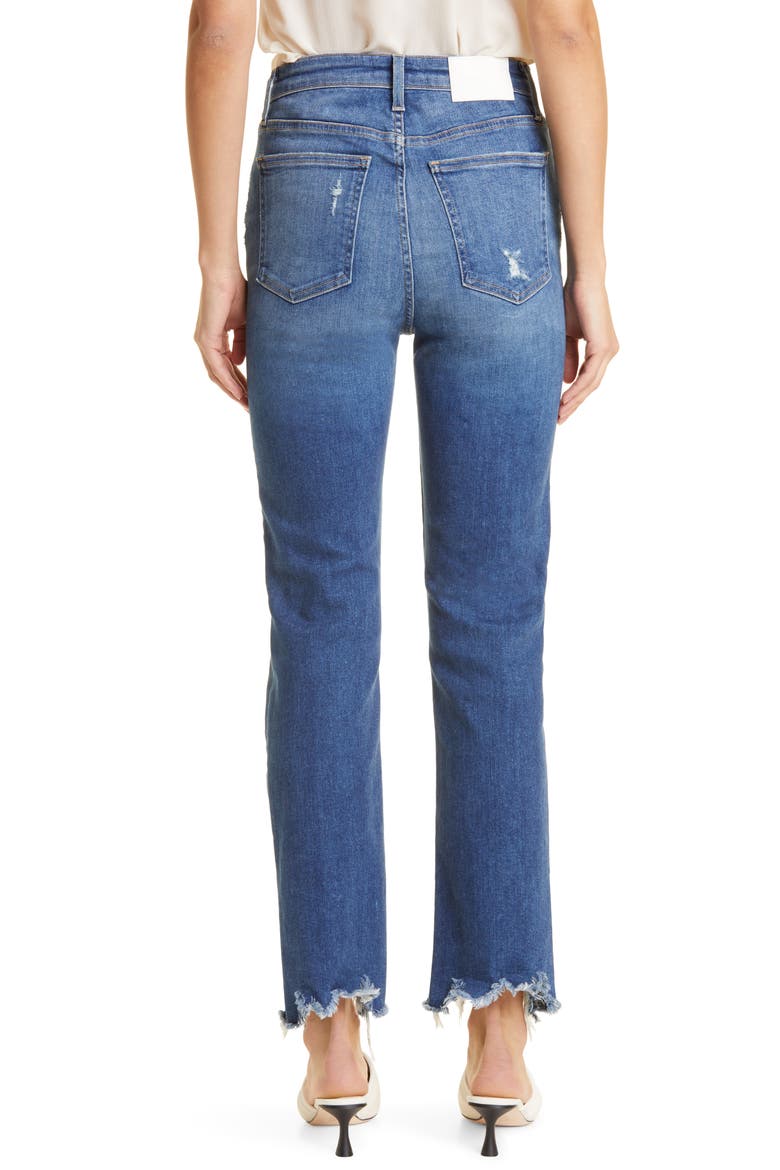 River High Waist Distressed Straight Leg Jeans, Alternate, color, DISTRESSED ATLANTIC