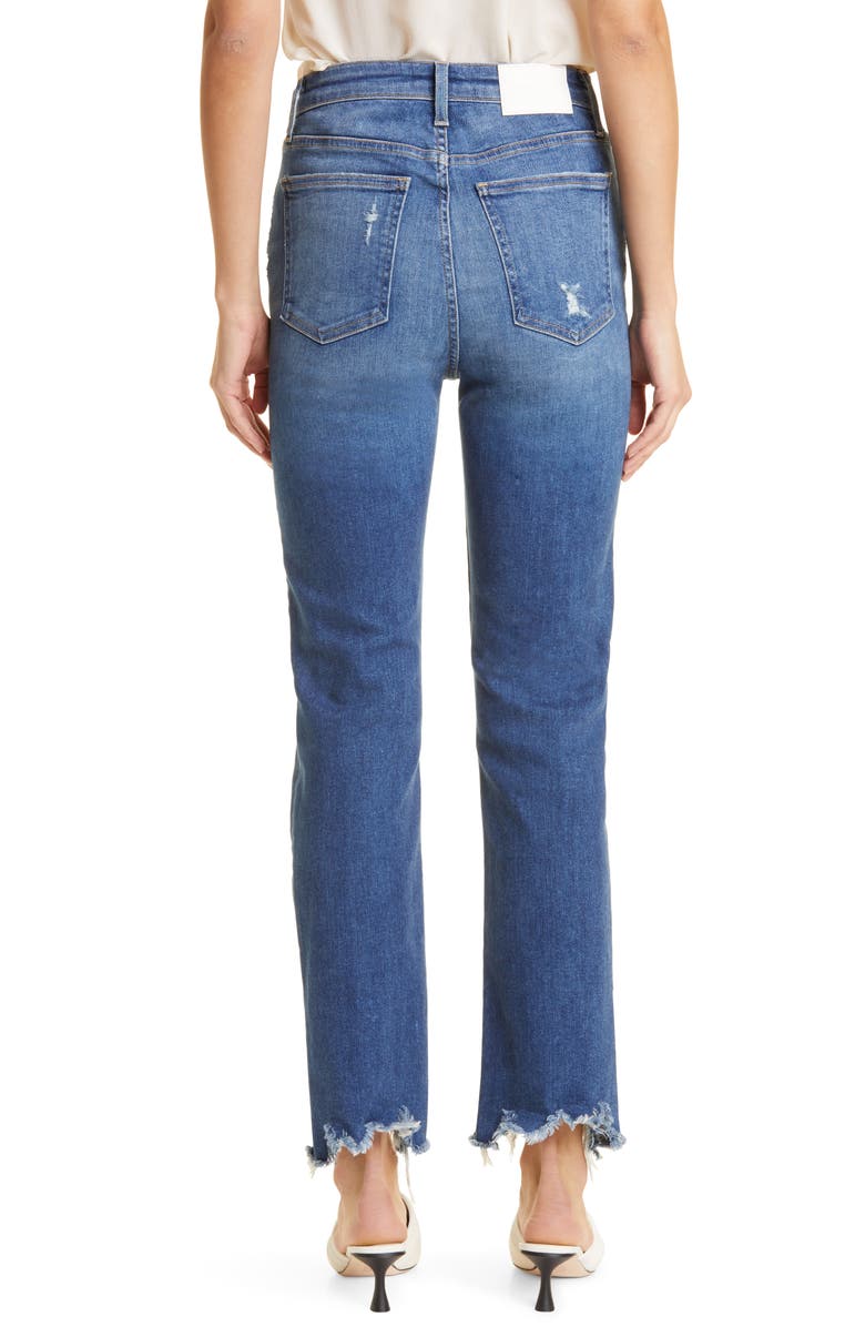 Jonathan Simkhai Standard River High Waist Distressed Straight Leg Jeans, Alternate, color, Distressed Atlantic