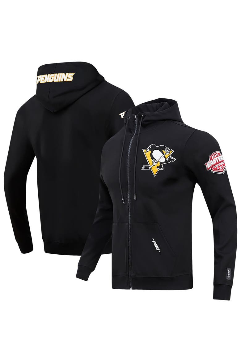 Men's Pro Standard Black Pittsburgh Penguins Classic Chenille Full-Zip Hoodie Jacket, Main, color, Black