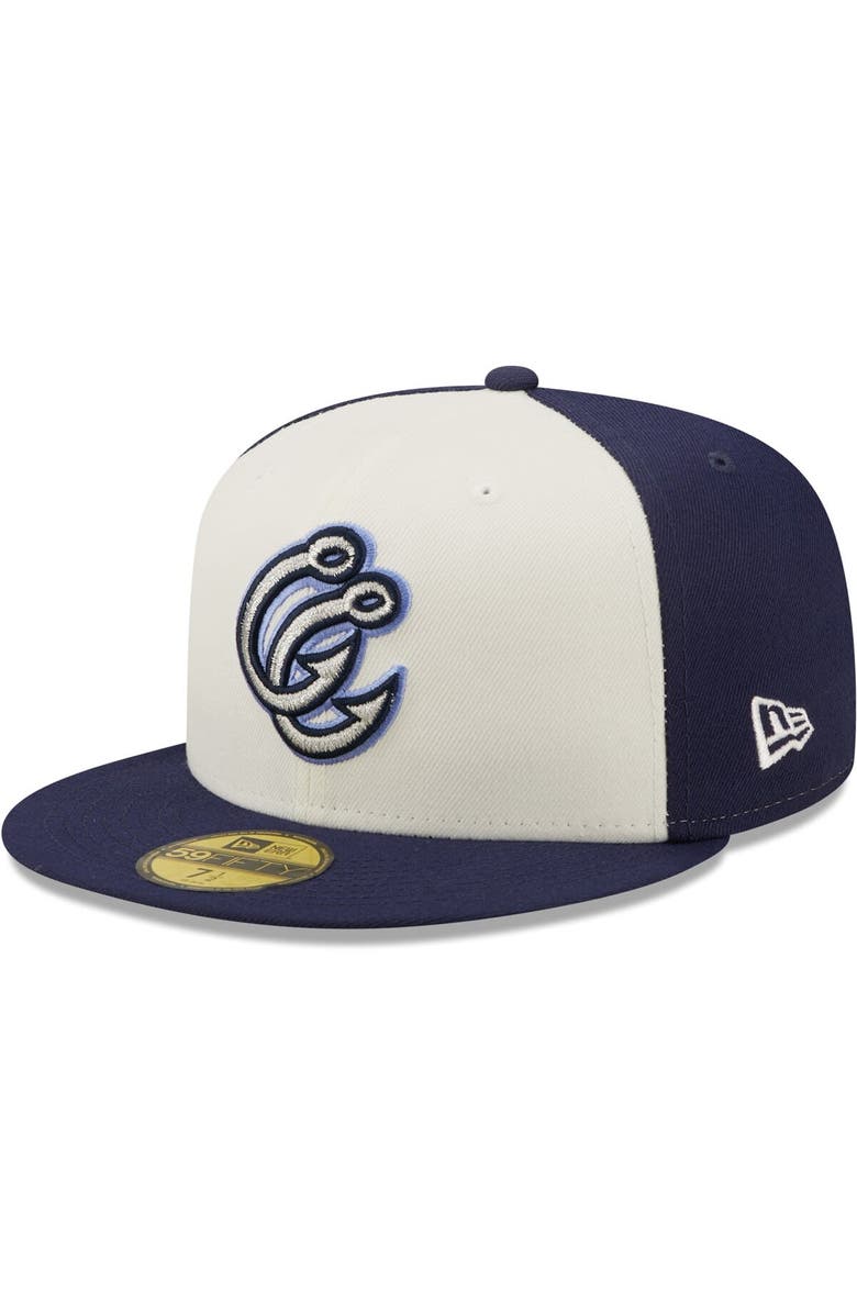 New Era Men's New Era White/Navy Corpus Christi Hooks Authentic Collection 59FIFTY Fitted Hat, Main, color, 