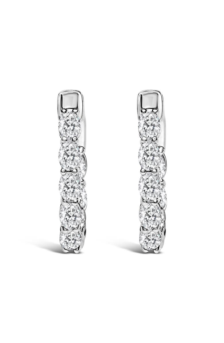 Haus of Brilliance 14K White Gold 2 3/4 Cttw Oval Cut Lab Grown Diamond Inside Out Hoop Earrings, Alternate, color, White