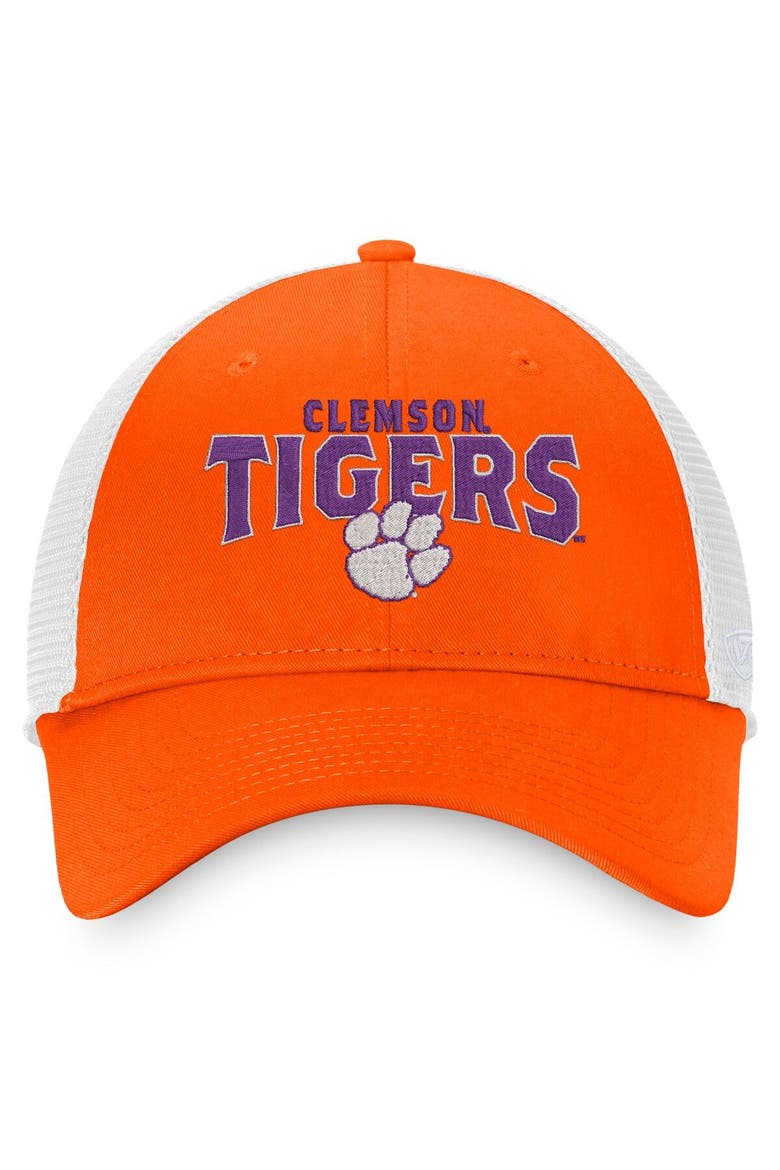 Men's Top of the World Orange Clemson Tigers Breakout Trucker Snapback Hat, Alternate, color, Orange