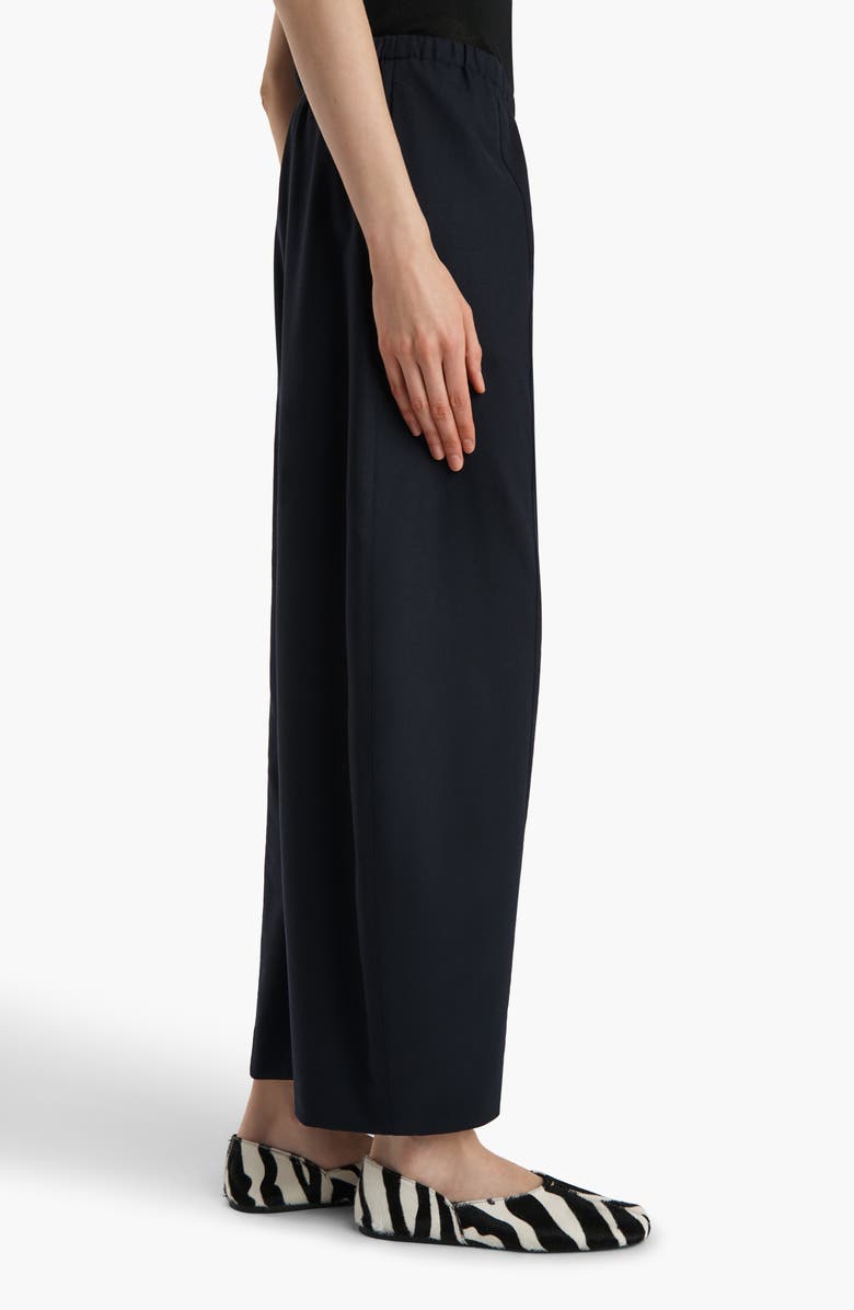 Khaite Clover Stretch Virgin Wool & Cashmere Bow Leg Pants, Alternate, color, Dark Navy