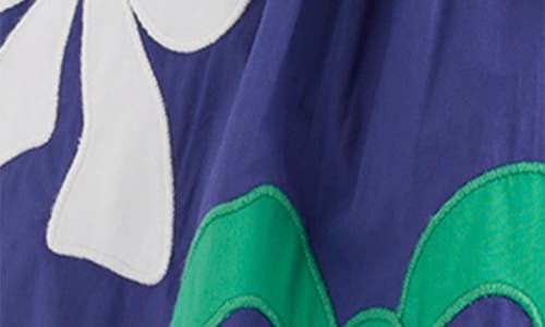 Mini Boden Kids' Bow Appliqué Cotton Shirtdress In Blue