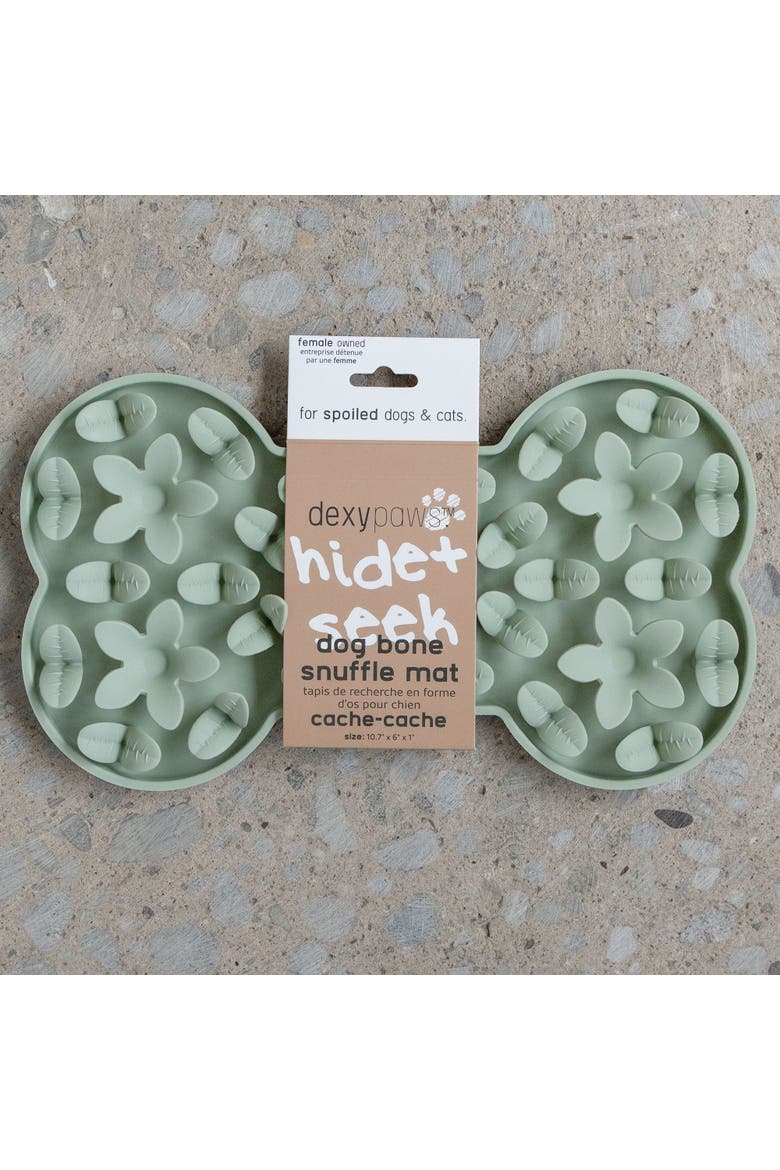 Enrichment Snuffle Mat Sage Green Bone Textured Dog Feeding Pad, Alternate, color, Green